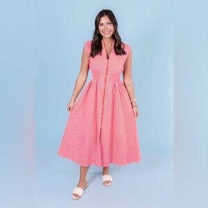 Entro red checkered dress size L